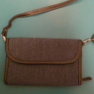 Thirty one. Brown/Navy/White stripped crossbody